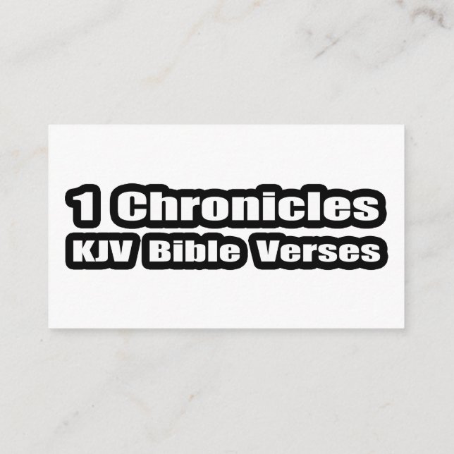 Carte D'accompagnement "1 Chroniques Versets bibliques du KJV" Texte (Dos)