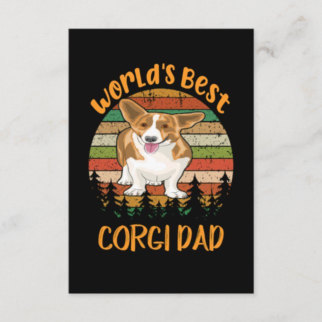 Carte D'accompagnement 1 World's Best Corgi Dad (Devant)