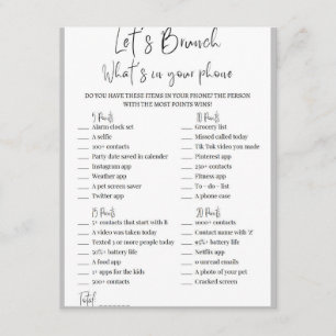 Carte D'accompagnement 2 en 1 Jeu de douche à brunch nuptial