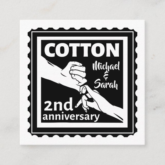Carte D'accompagnement 2nd Wedding anniversary Holding hands (Devant)
