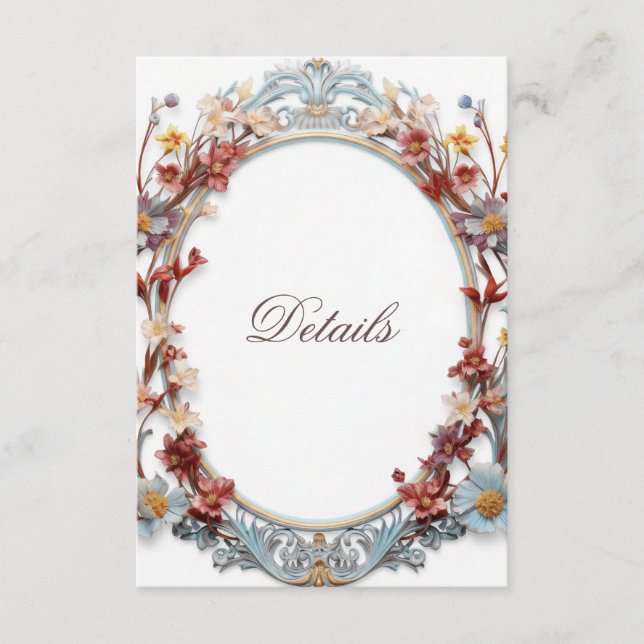 Carte D'accompagnement 3D Floral Wreath Details (Devant)