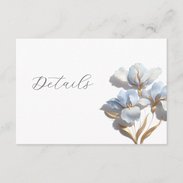 Carte D'accompagnement 3D Stylized Lilly Wedding Details (Devant)