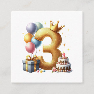 Carte D'accompagnement 3ème anniversaire en or