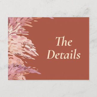 Carte D'accompagnement 4,5 x 5,5 Détails du Mariage Insertion