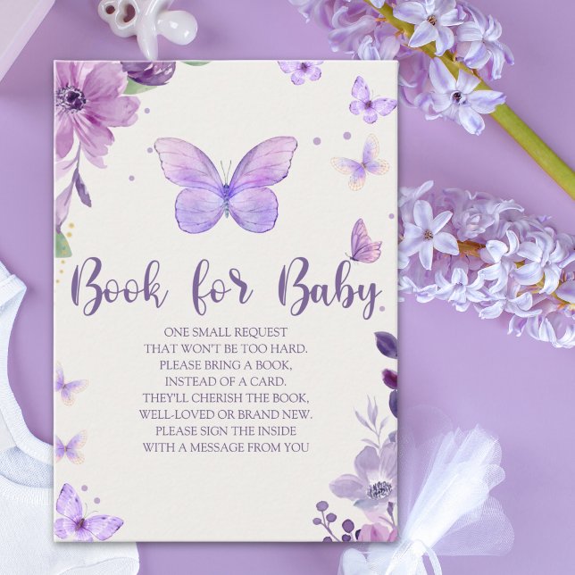 Carte D'accompagnement A Little Baby Butterfly is on The Way Baby shower (Créateur téléchargé)