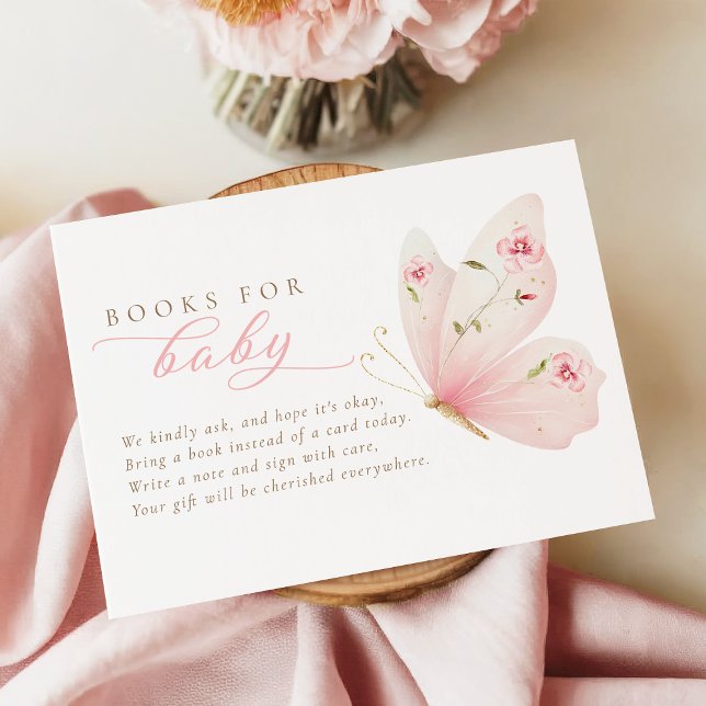 Carte D'accompagnement A Little Butterfly Floral Books for Baby Card (Créateur téléchargé)