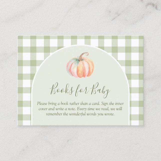 Carte D'accompagnement A Little Pumpkin Fall Baby Shower Books For Baby (Devant)