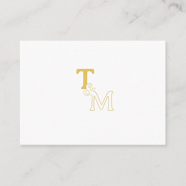 Carte d'accompagnement à monogramme initial or élé (Devant)