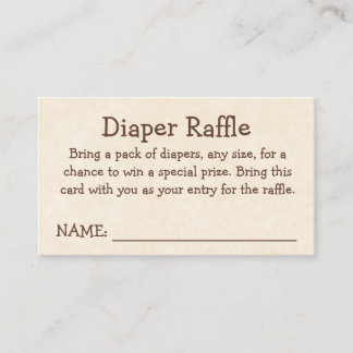 Carte D'accompagnement A New Chapter Begins - Diaper Raffle