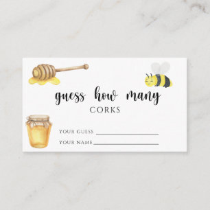 Carte D'accompagnement Abeille - devinez combien de bouchons jeu de maria