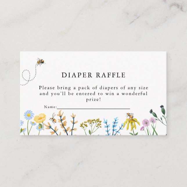 Carte D'accompagnement Abeilles et fleurs | Baby shower Déchets (Devant)