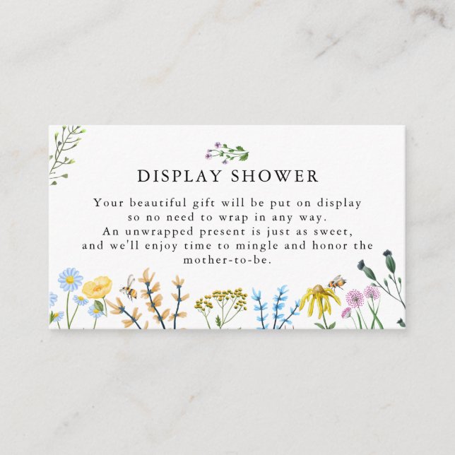 Carte D'accompagnement Abeilles et fleurs | douche d'affichage Baby showe (Devant)