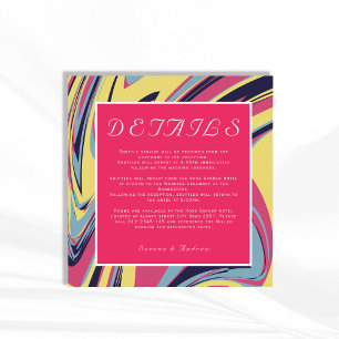Carte D'accompagnement Abstrait Artistique coloré Moderne Chic Rose