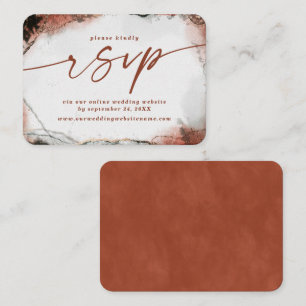 Carte D'accompagnement Abstrait Burnt Orange Site Mariage moderne RSVP