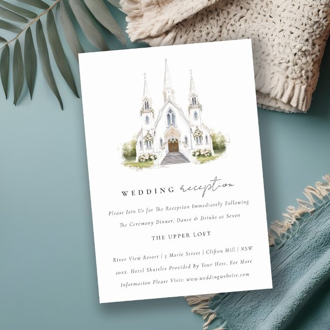 Carte D'accompagnement Accueil de mariage de l'église catholique Chic Wat (Créateur téléchargé)