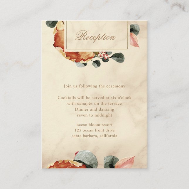 Carte D'accompagnement Accueil Mariage Automne (Devant)