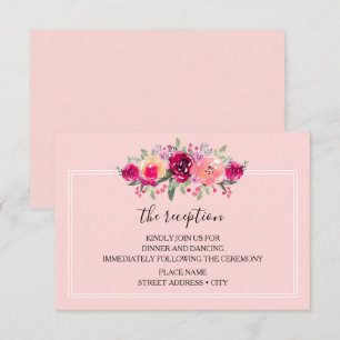 Carte D'accompagnement Accueil Mariage Floral Aquarelle