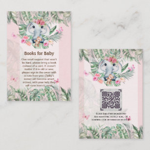 Carte D'accompagnement Adorable bébé Elephant Book Poem Request Card
