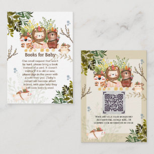 Carte D'accompagnement Adorable Jungle Animaux Bébé LIVRE Poème Demande