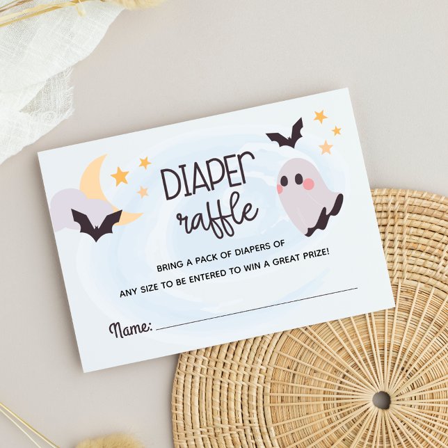 Carte D'accompagnement Adorable Petit Barreau Boo Raffle (Adorable Little Boo Diaper Raffle Enclosure Card)