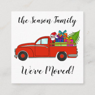 Carte D'accompagnement Adresse Faire-part, voiture de Noël et cadeaux