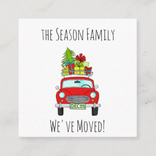 Carte D'accompagnement Adresse Faire-part, voiture de Noël et cadeaux
