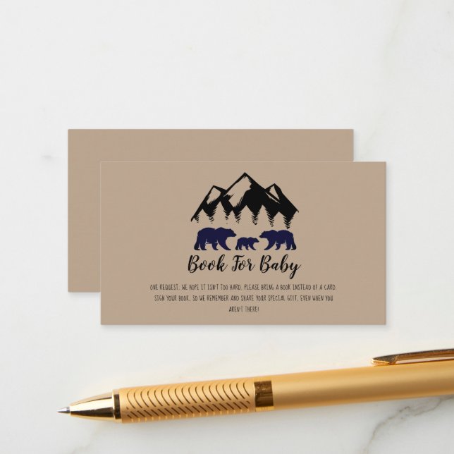 Carte D'accompagnement Adventure Await Bears Kraft Baby Book Demande (Devant/Arrière en situation)