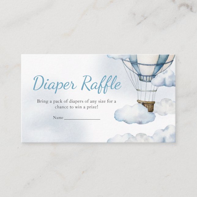 Carte D'accompagnement Adventure Await Hot Air Balloon Diaper Raffle (Devant)