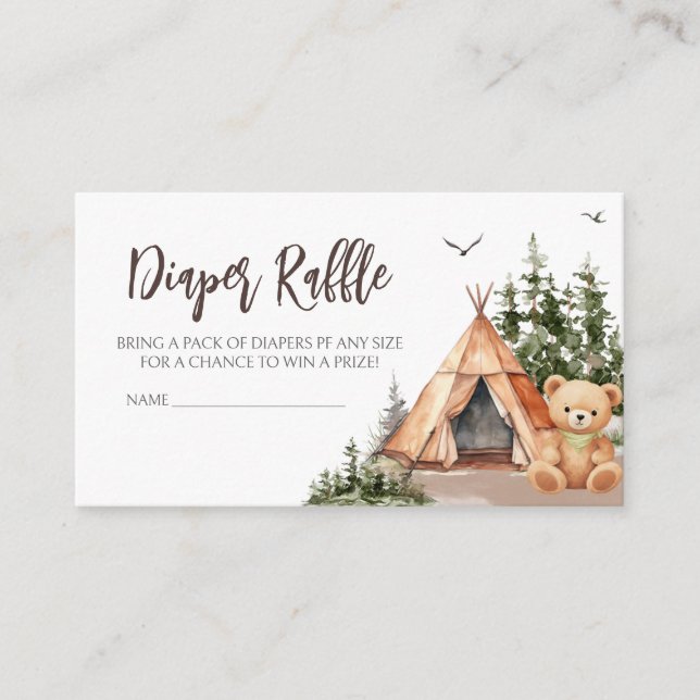 Carte D'accompagnement Adventure Await Mountain Diaper Raffle (Devant)