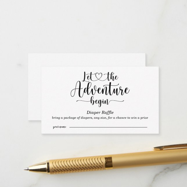 Carte D'accompagnement Adventure Await Ours Kraft Baby Diaper Raffle En (Devant/Arrière en situation)