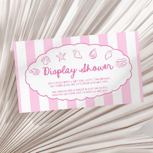 Carte D'accompagnement Affichage de Baby Shower Coquillages Rose Fantaisi