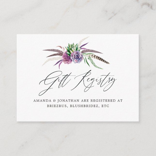 Carte D'accompagnement Affichage de Baby Shower de Succulents Mystiques (Devant)