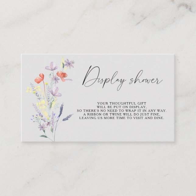 Carte D'accompagnement Affichage de douche bohème floral (Devant)