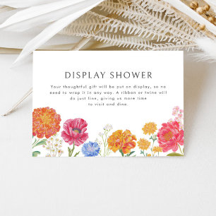 Carte D'accompagnement Affichage de jardin floral coloré sous la douche