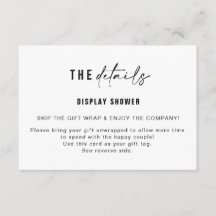 Affichage insert de douche et étiquette-cadeau | M