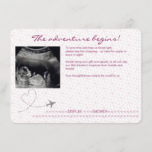 Carte D'accompagnement Affiche de voyage Passeport Boule Rose Fête Prénat
