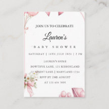Affiche d'invitation pour une baby shower aux fleu