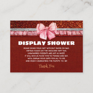 Carte D'accompagnement Afficher Baby shower fille Père Noël Douche