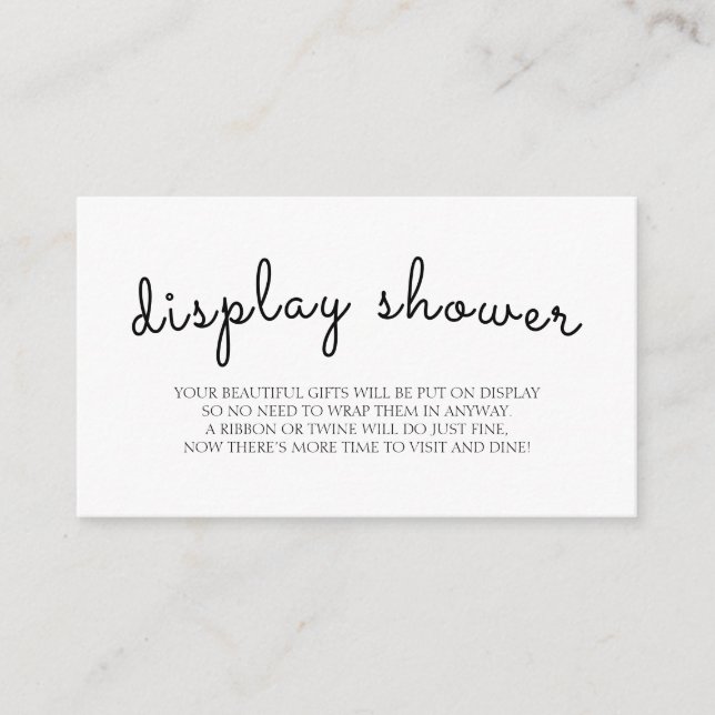 Carte D'accompagnement Afficher Boîtier de Baby shower noir blanc douche (Devant)