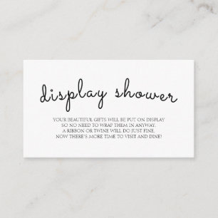 Carte D'accompagnement Afficher Boîtier de Baby shower noir blanc douche