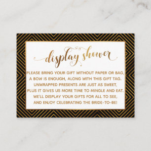 Carte D'accompagnement Afficher Coeurs douche Gold Script Black Gift Tag