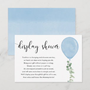 Carte D'accompagnement Afficher douche ballon bleu eucalyptus verdure