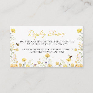 Carte D'accompagnement Afficher Douche Fleur sauvage Floral Miel Bee