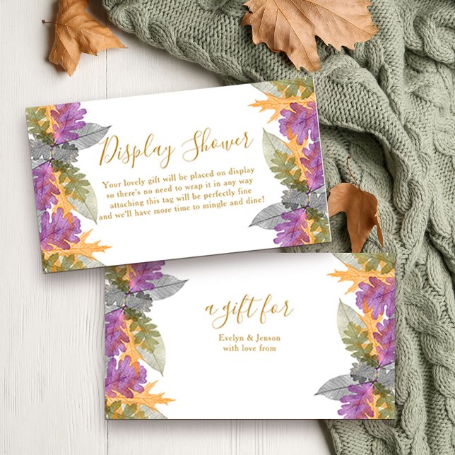 Carte D'accompagnement Afficher Douche Octobre Feuille Colorful Foliage (Elegant display shower card with colorful fall foliage)