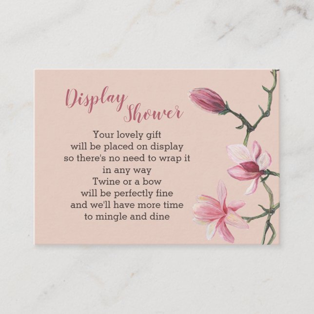 Carte D'accompagnement Afficher Fleurs de Magnolia rose Douche (Devant)