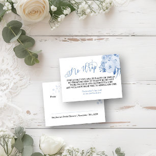 Carte D'accompagnement Afficher la douche Bleu Floral Poussiéreux Sans Em