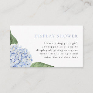 Carte D'accompagnement Afficher la douche, imprimer, hydrangea bleue