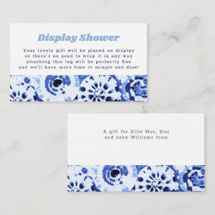 Carte D'accompagnement Afficher la douche sans enveloppe Tie Dye Bleu Shi