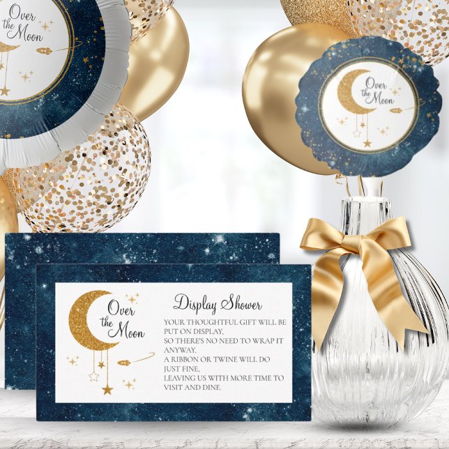 Carte D'accompagnement Afficher La Douche Sur Le Thème Espace Lune (Display Shower Over The Moon Space Theme Enclosure Card)