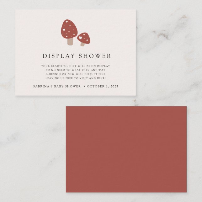 Carte D'accompagnement Afficher le boîtier de douche | Champignons d'auto (Devant / Derrière)